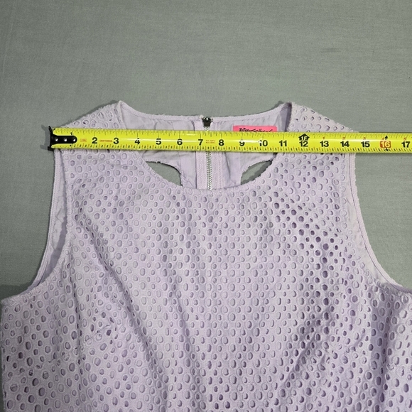 Betsey Johnson Lavender Eyelit Dress Size‎ 12, Cut out Summer Dress - Picture 12 of 14